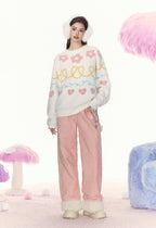 Floral Heart Jacquard Crewneck Sweater - COPPING THREADS - AYF