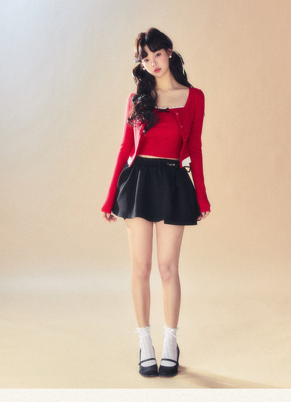 Floral Knit Cami Cardigan and Shorts Set - COPPING THREADS - SUNSETPARK