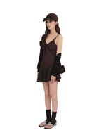 Floral Mesh Splice Lace Trim Cami Dress - COPPING THREADS - MOROMORO