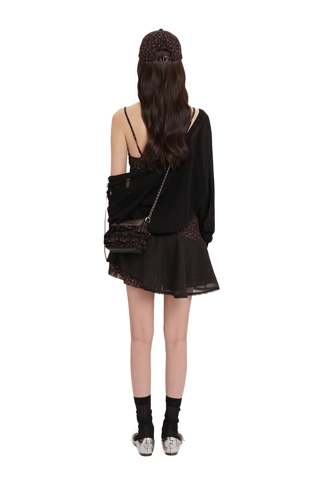 Floral Mesh Splice Lace Trim Cami Dress - COPPING THREADS - MOROMORO