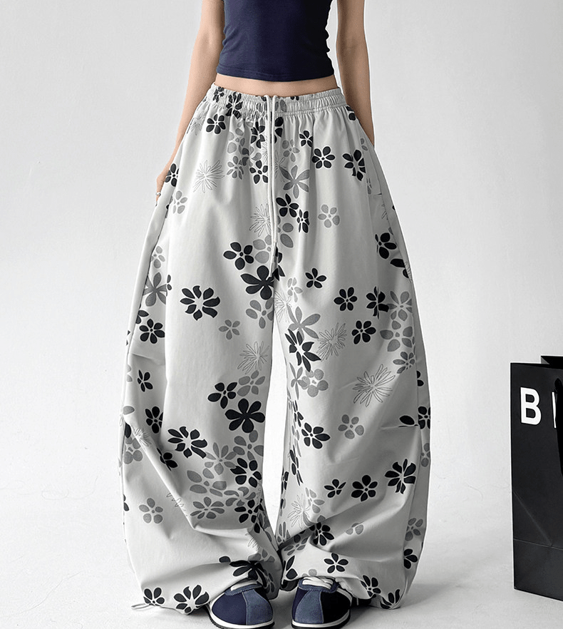 Floral Print Loose Drawstring Pants - CT1931 - COPPING THREADS - CT Select