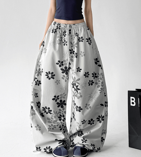 Floral Print Loose Drawstring Pants - CT1931 - COPPING THREADS - CT Select