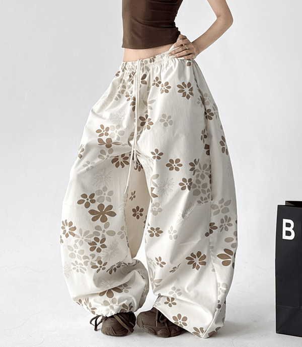 Floral Print Loose Drawstring Pants - CT1931 - COPPING THREADS - CT Select