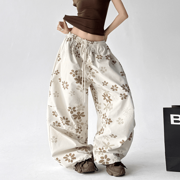 Floral Print Loose Drawstring Pants - CT1931 - COPPING THREADS - CT Select
