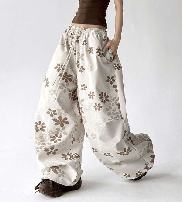 Floral Print Loose Drawstring Pants - CT1931 - COPPING THREADS - CT Select