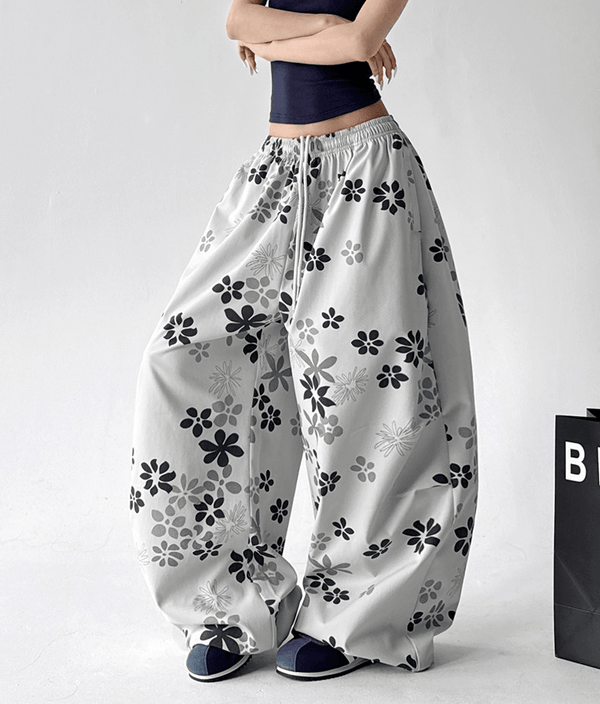 Floral Print Loose Drawstring Pants - CT1931 - COPPING THREADS - CT Select