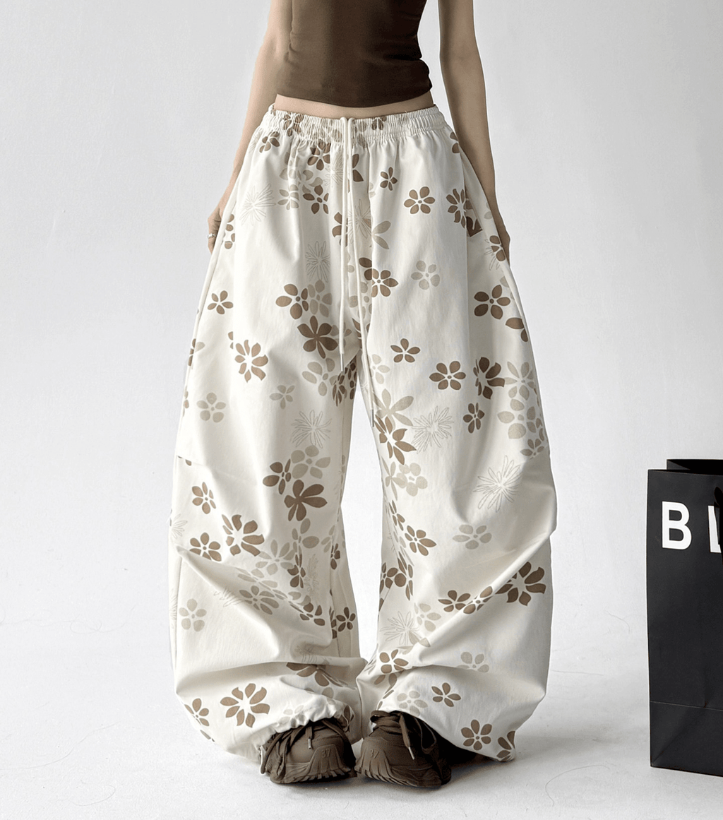 Floral Print Loose Drawstring Pants - CT1931 - COPPING THREADS - CT Select