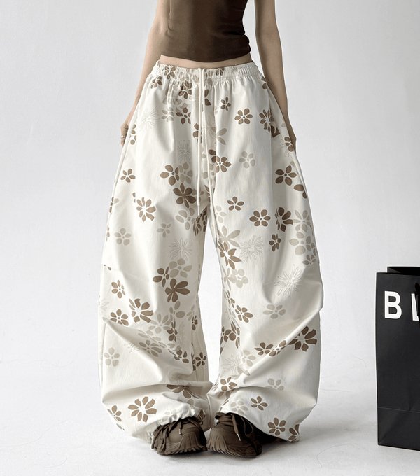 Floral Print Loose Drawstring Pants - CT1931 - COPPING THREADS - CT Select