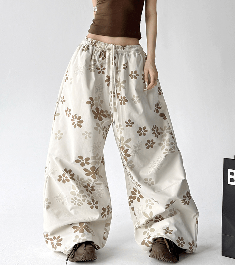 Floral Print Loose Drawstring Pants - CT1931 - COPPING THREADS - CT Select