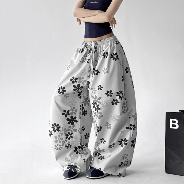Floral Print Loose Drawstring Pants - CT1931 - COPPING THREADS - CT Select