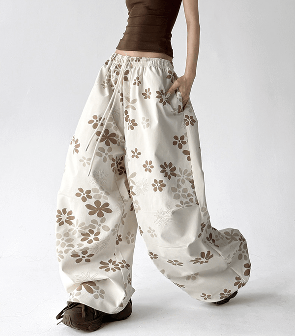 Floral Print Loose Drawstring Pants - CT1931 - COPPING THREADS - CT Select