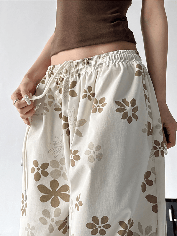 Floral Print Loose Drawstring Pants - CT1931 - COPPING THREADS - CT Select