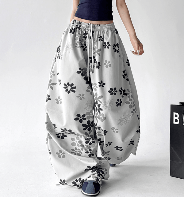 Floral Print Loose Drawstring Pants - CT1931 - COPPING THREADS - CT Select