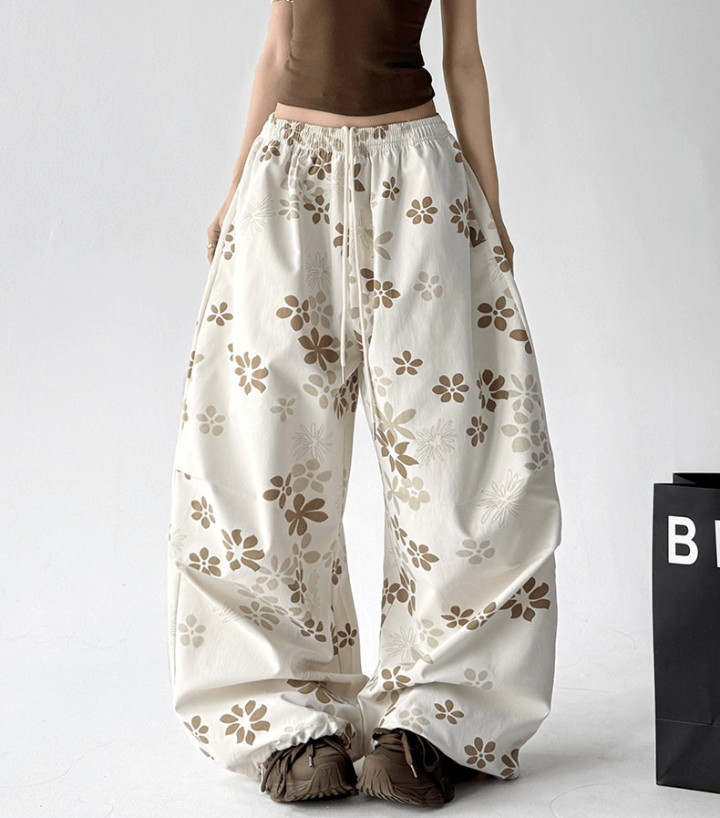 Floral Print Loose Drawstring Pants - CT1931 - COPPING THREADS - CT Select