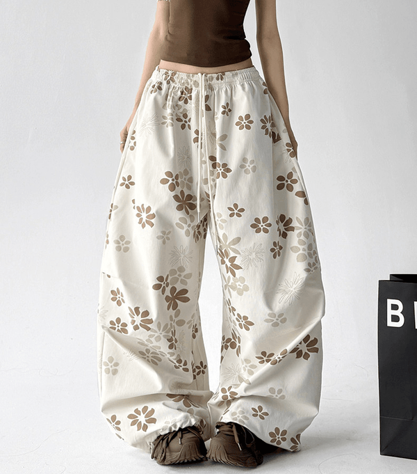 Floral Print Loose Drawstring Pants - CT1931 - COPPING THREADS - CT Select