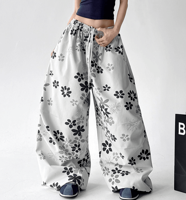 Floral Print Loose Drawstring Pants - CT1931 - COPPING THREADS - CT Select