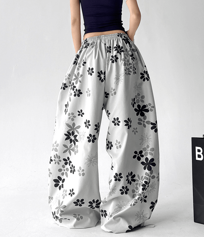 Floral Print Loose Drawstring Pants - CT1931 - COPPING THREADS - CT Select