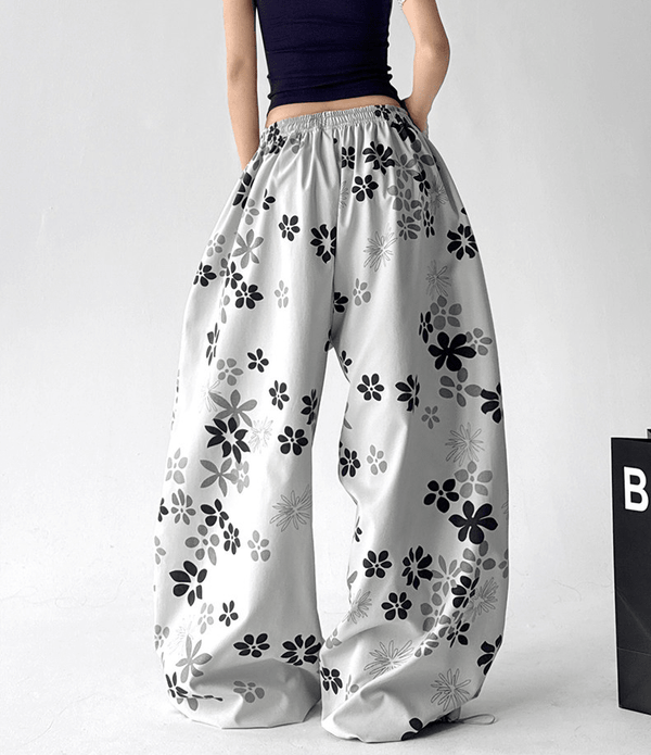 Floral Print Loose Drawstring Pants - CT1931 - COPPING THREADS - CT Select