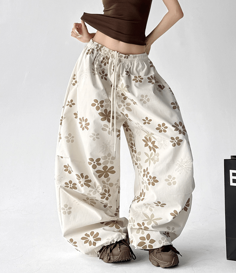 Floral Print Loose Drawstring Pants - CT1931 - COPPING THREADS - CT Select