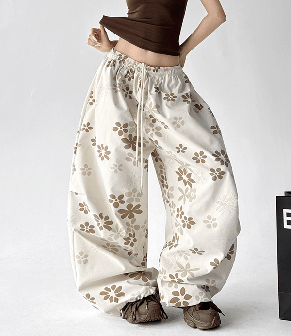 Floral Print Loose Drawstring Pants - CT1931 - COPPING THREADS - CT Select