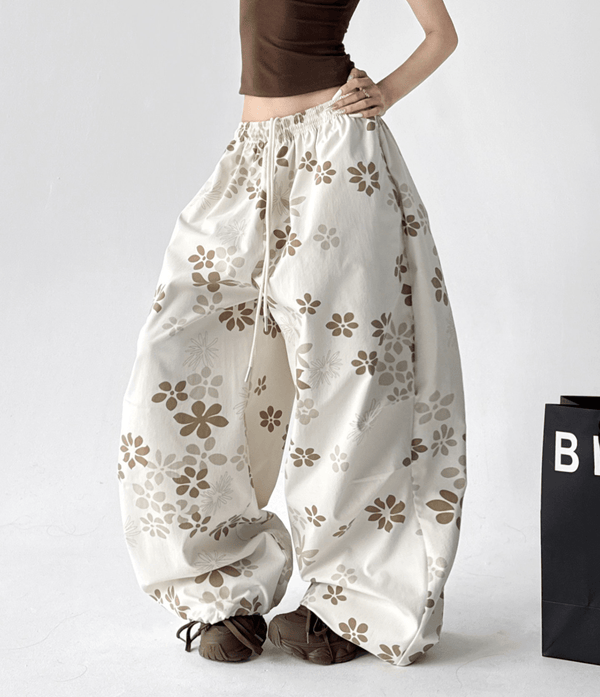 Floral Print Loose Drawstring Pants - CT1931 - COPPING THREADS - CT Select