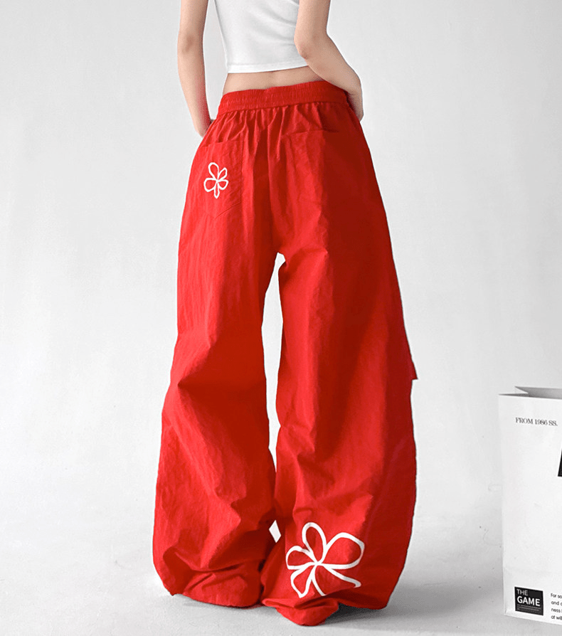 Floral Print Wide - Leg Drawstring Pants – CT188 - COPPING THREADS - CT Select