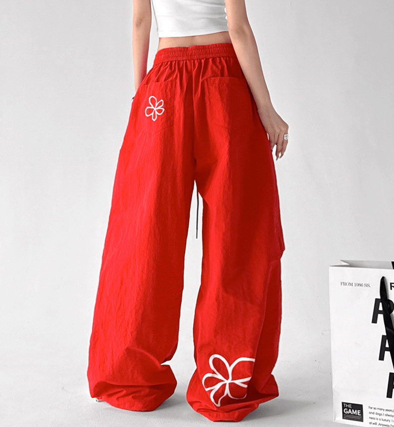 Floral Print Wide - Leg Drawstring Pants – CT188 - COPPING THREADS - CT Select Main image