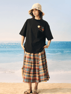 Floral Yarn Appliqué Embroidered Logo Tee - COPPING THREADS - Harsh and Cruel