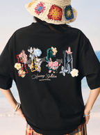 Floral Yarn Appliqué Embroidered Logo Tee - COPPING THREADS - Harsh and Cruel