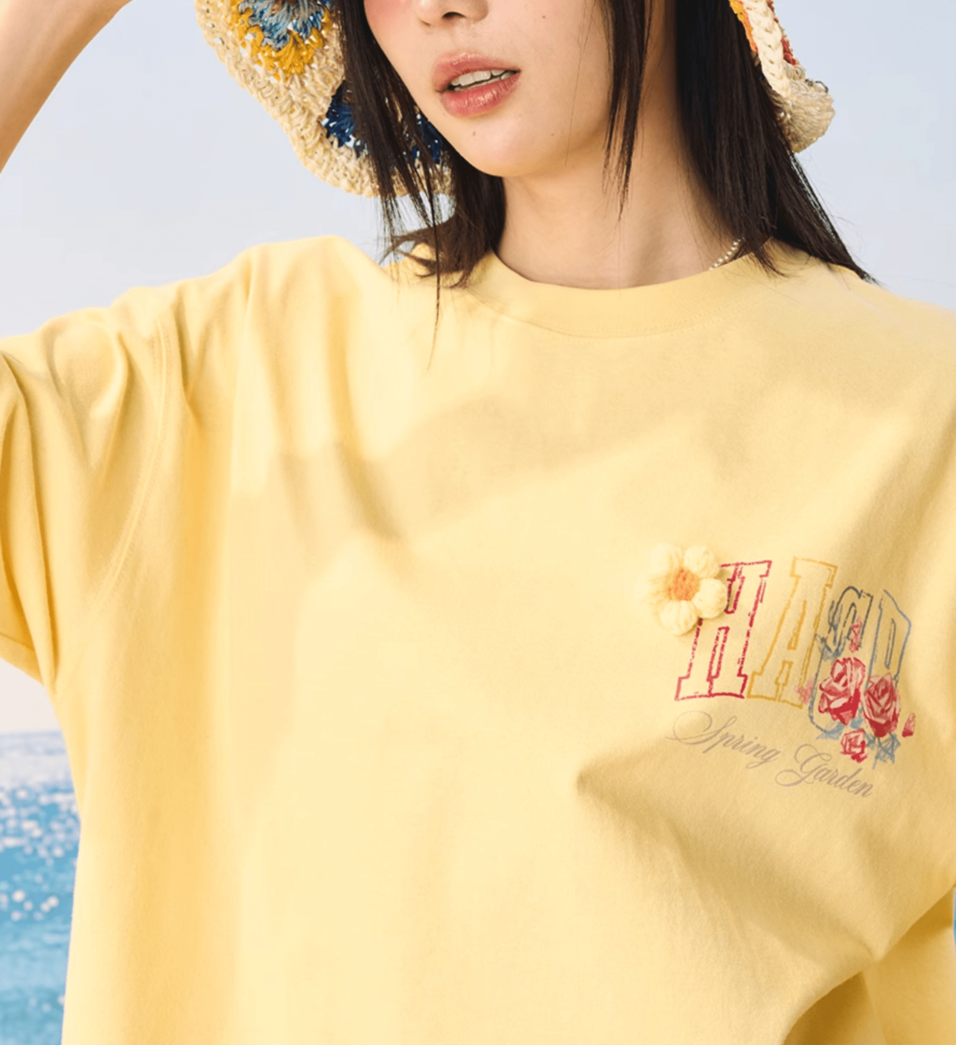 Floral Yarn Appliqué Embroidered Logo Tee - COPPING THREADS - Harsh and Cruel