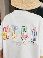 Floral Yarn Appliqué Embroidered Logo Tee - COPPING THREADS - Harsh and Cruel