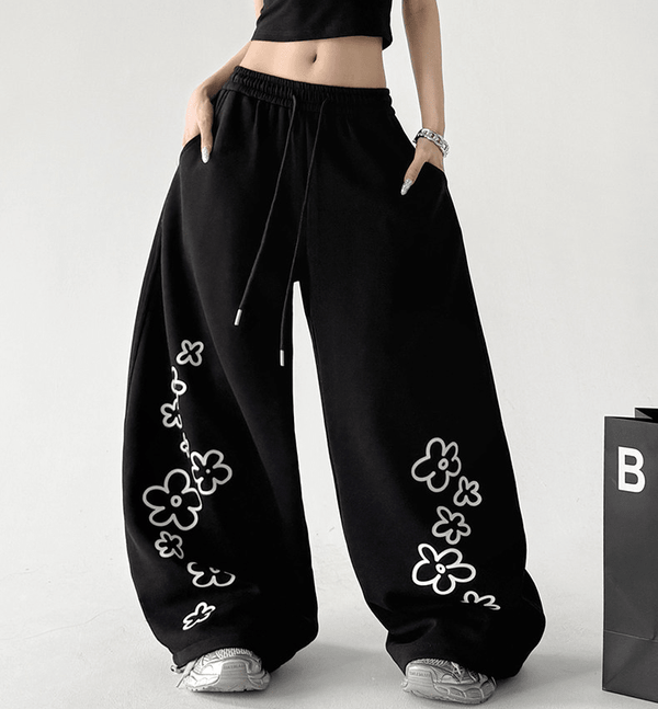 Flower Print Baggy Sweatpants - CT6686 - COPPING THREADS - CT Select