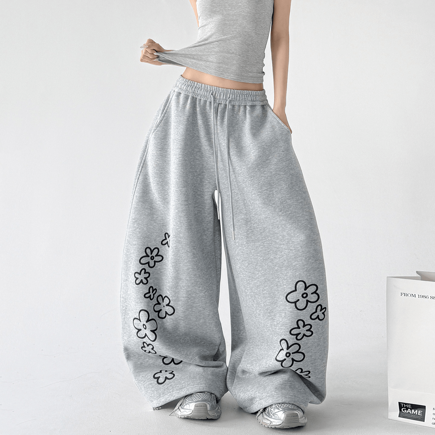 Flower Print Baggy Sweatpants - CT6686 - COPPING THREADS - CT Select