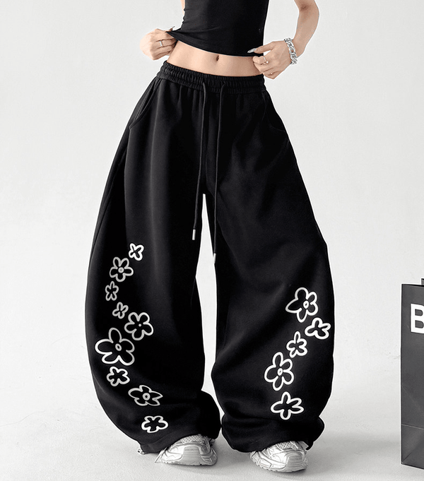 Flower Print Baggy Sweatpants - CT6686 - COPPING THREADS - CT Select