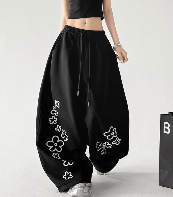 Flower Print Baggy Sweatpants - CT6686 - COPPING THREADS - CT Select