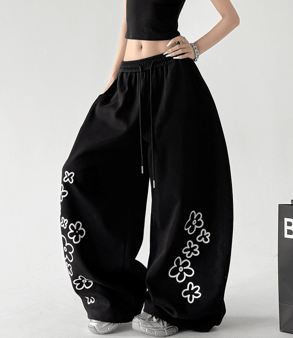Flower Print Baggy Sweatpants - CT6686 - COPPING THREADS - CT Select