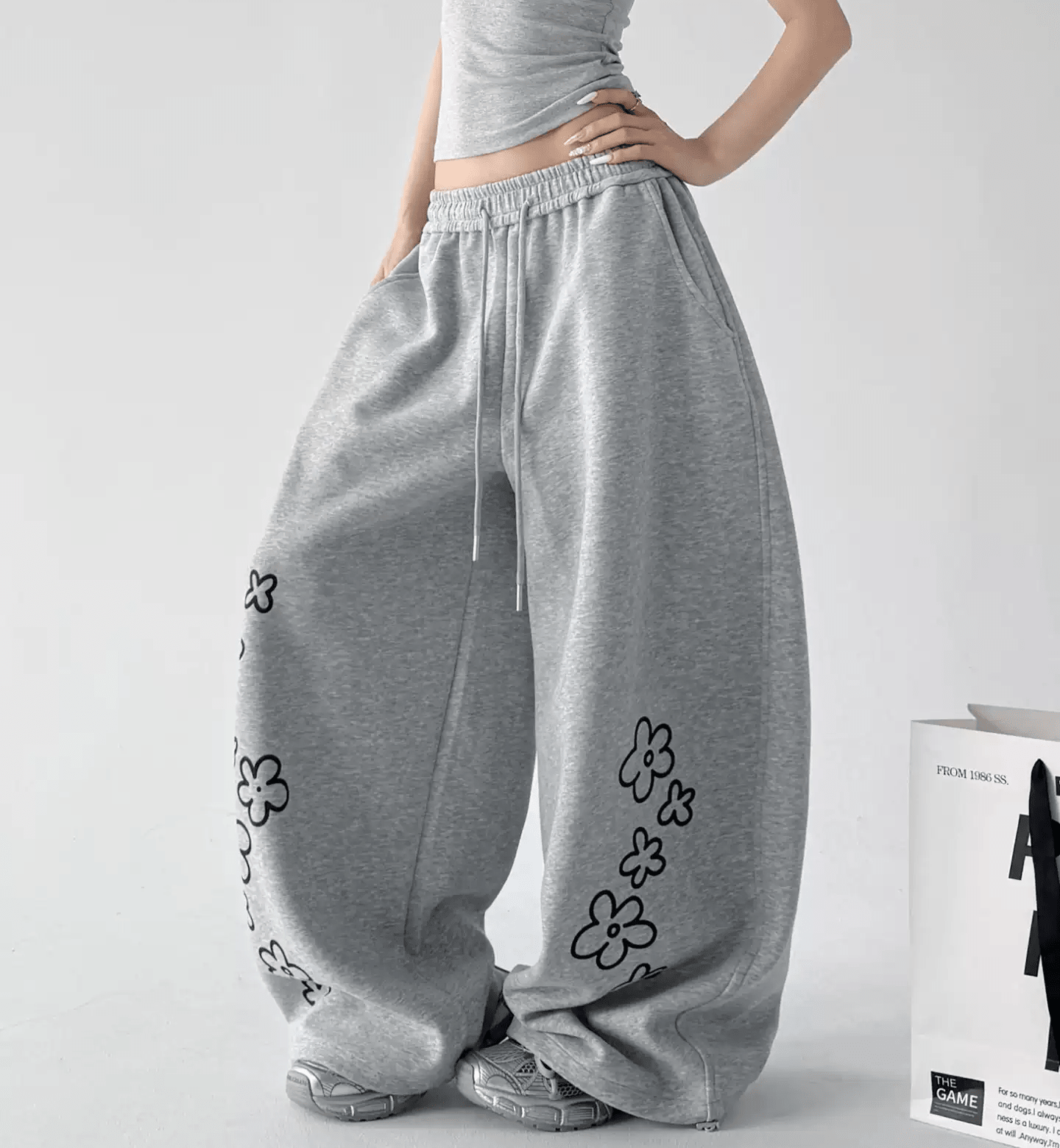 Flower Print Baggy Sweatpants - CT6686 - COPPING THREADS - CT Select