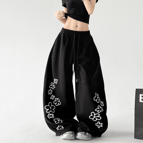 Flower Print Baggy Sweatpants - CT6686 - COPPING THREADS - CT Select