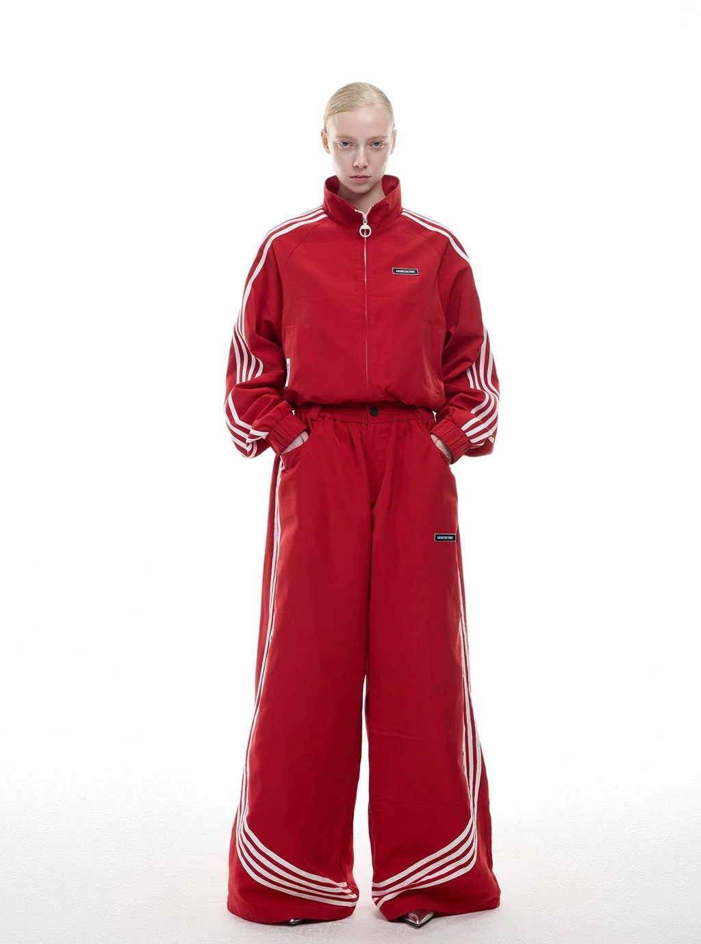 Four-Stripe Cropped Track Jacket - COPPING THREADS - Argue Culture