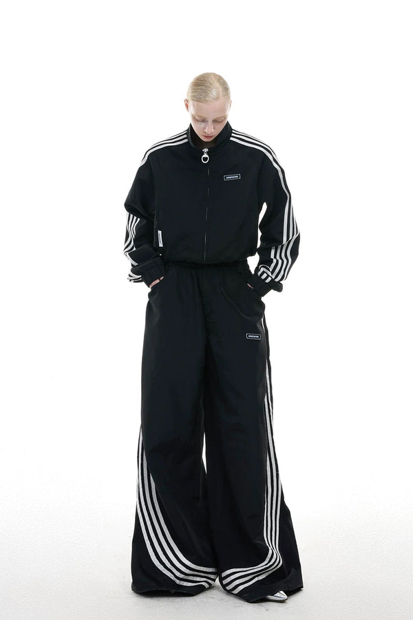 Four-Stripe Cropped Track Jacket - COPPING THREADS - Argue Culture