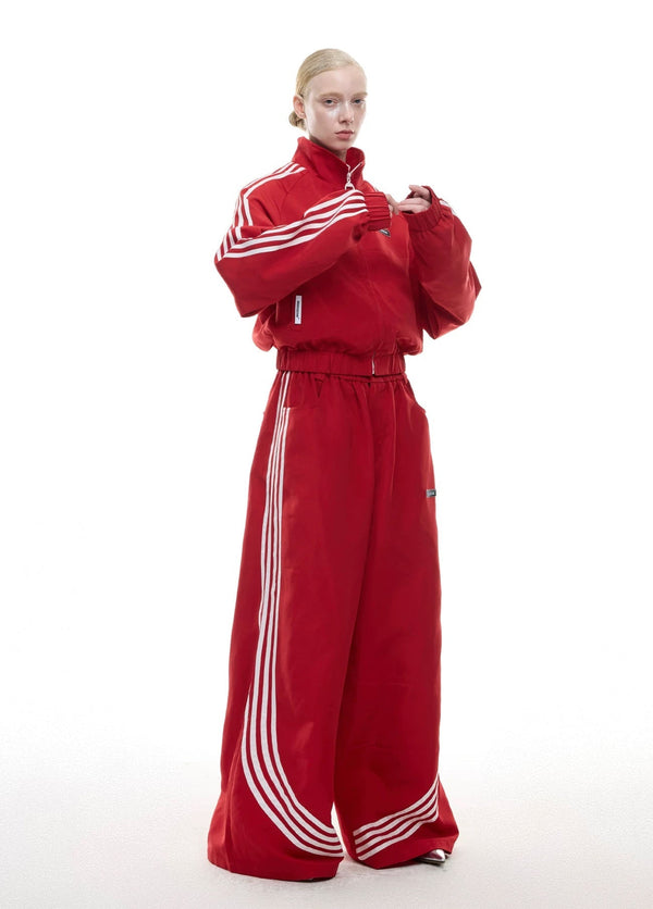 Four-Stripe Cropped Track Jacket - COPPING THREADS - Argue Culture