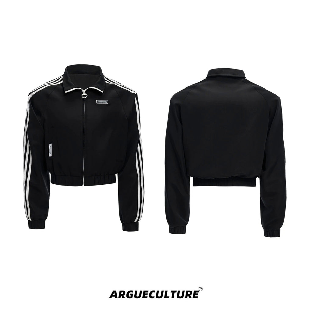 Four-Stripe Cropped Track Jacket - COPPING THREADS - Argue Culture