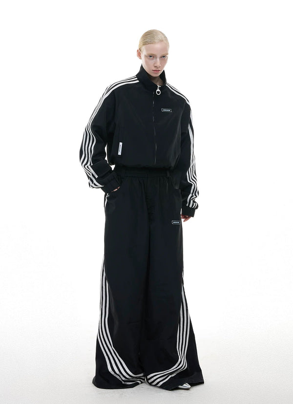 Four-Stripe Cropped Track Jacket - COPPING THREADS - Argue Culture