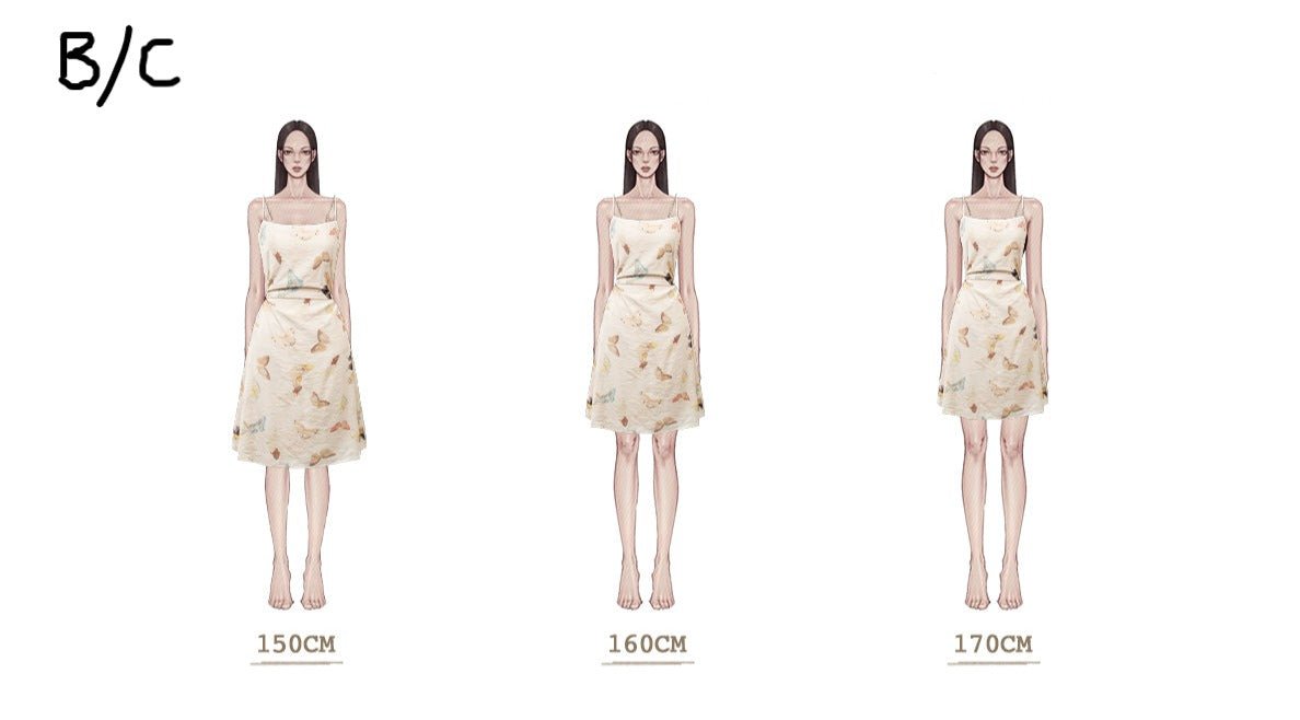 French Style Butterfly Print Cami Dress - COPPING THREADS - SUNSETPARK