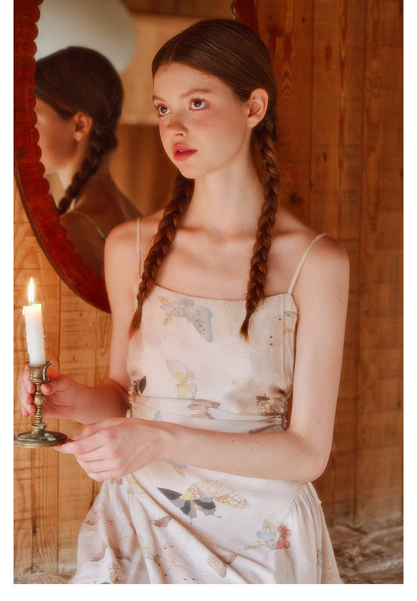 French Style Butterfly Print Cami Dress - COPPING THREADS - SUNSETPARK