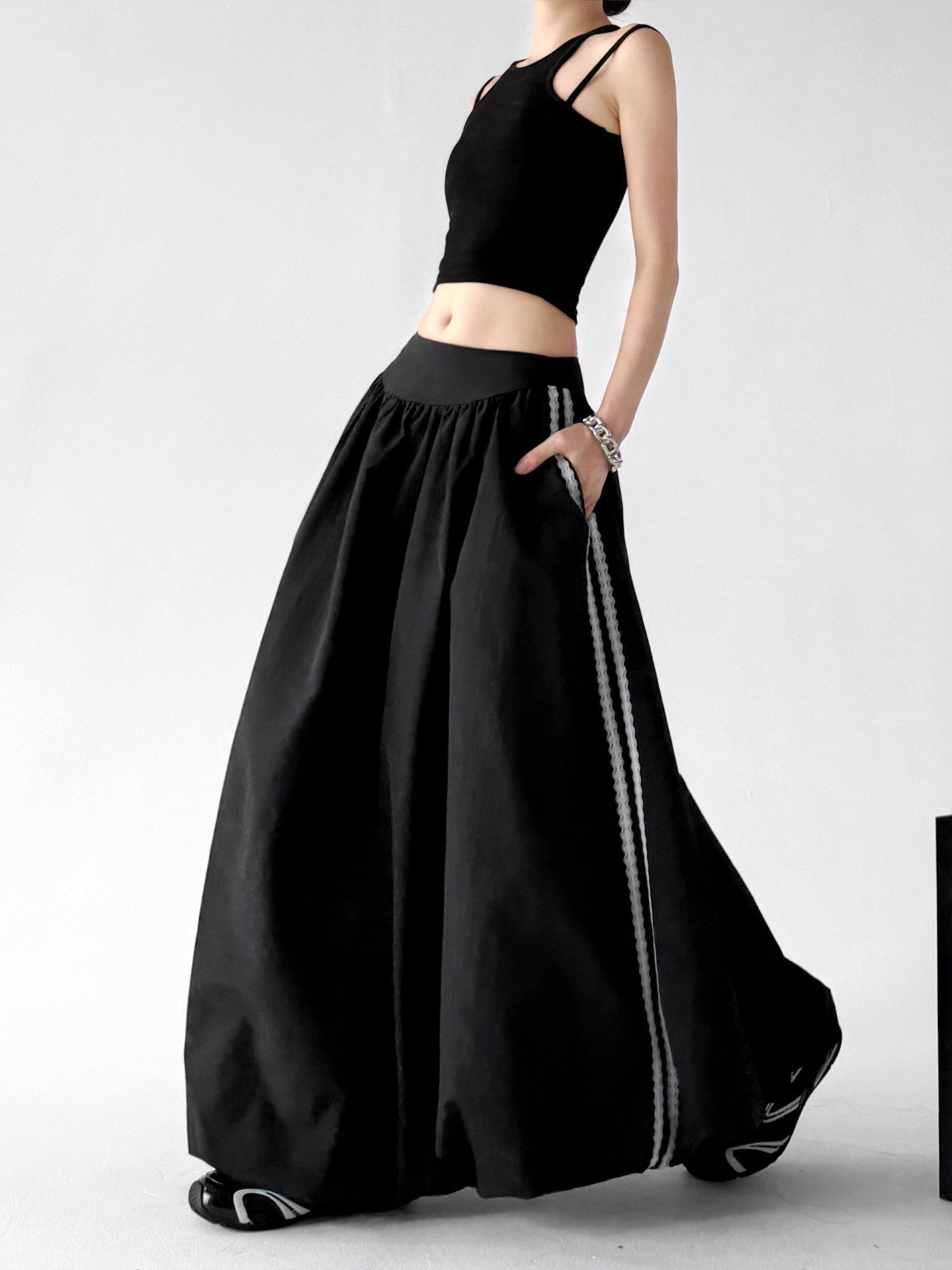 Full-Volume A-Line Maxi Skirt - CT6260 서브 이미지