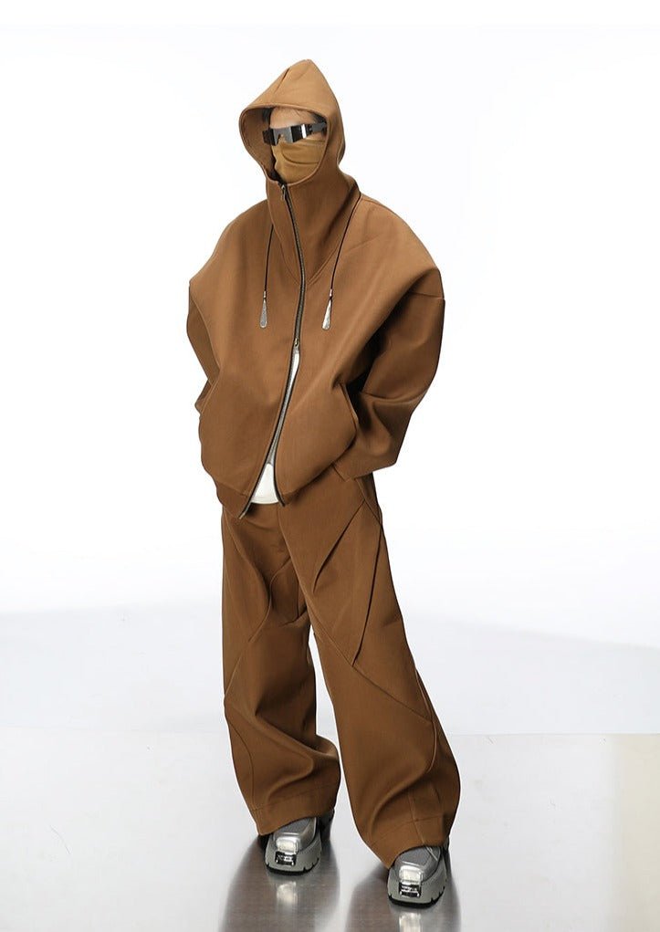 Futuristic Double Zip Hooded Jacket Secondary image