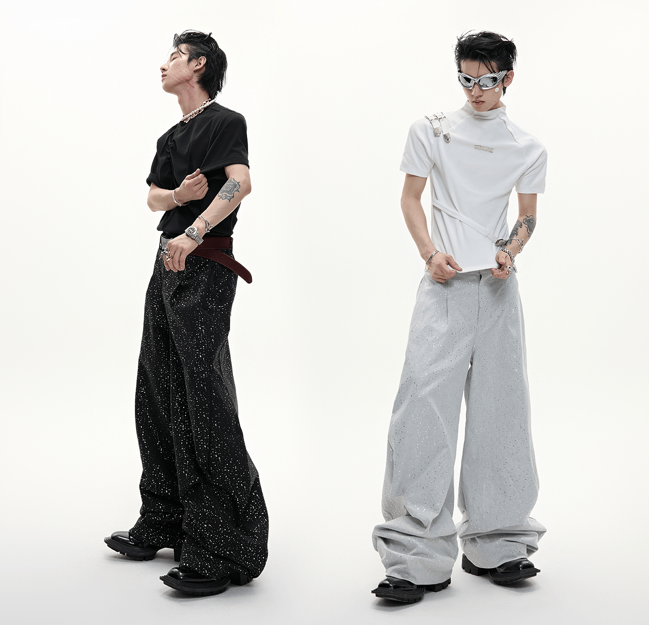 Galaxy Speckle Wide - Leg Trousers - COPPING THREADS - ArguE CulturE