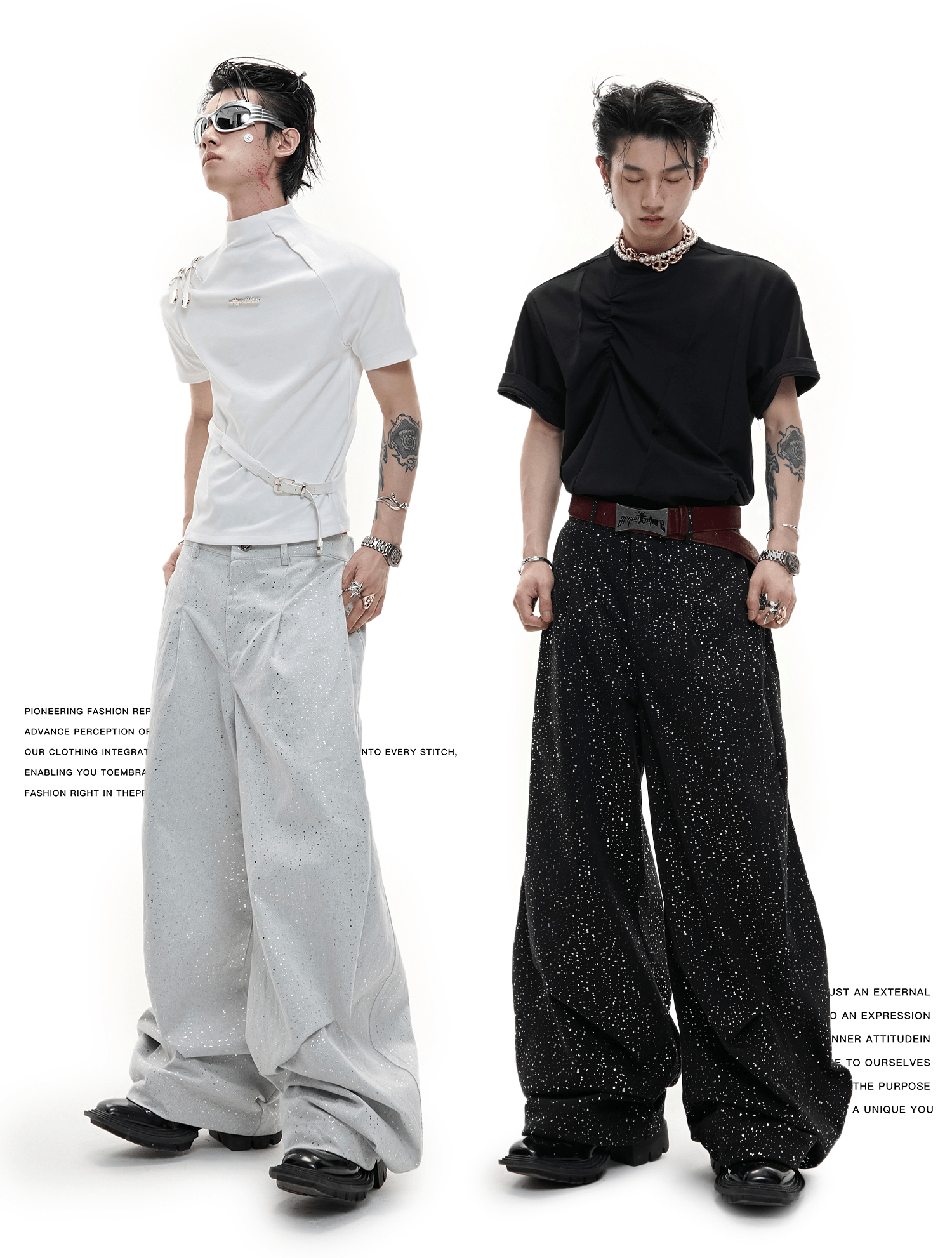 Galaxy Speckle Wide - Leg Trousers - COPPING THREADS - ArguE CulturE