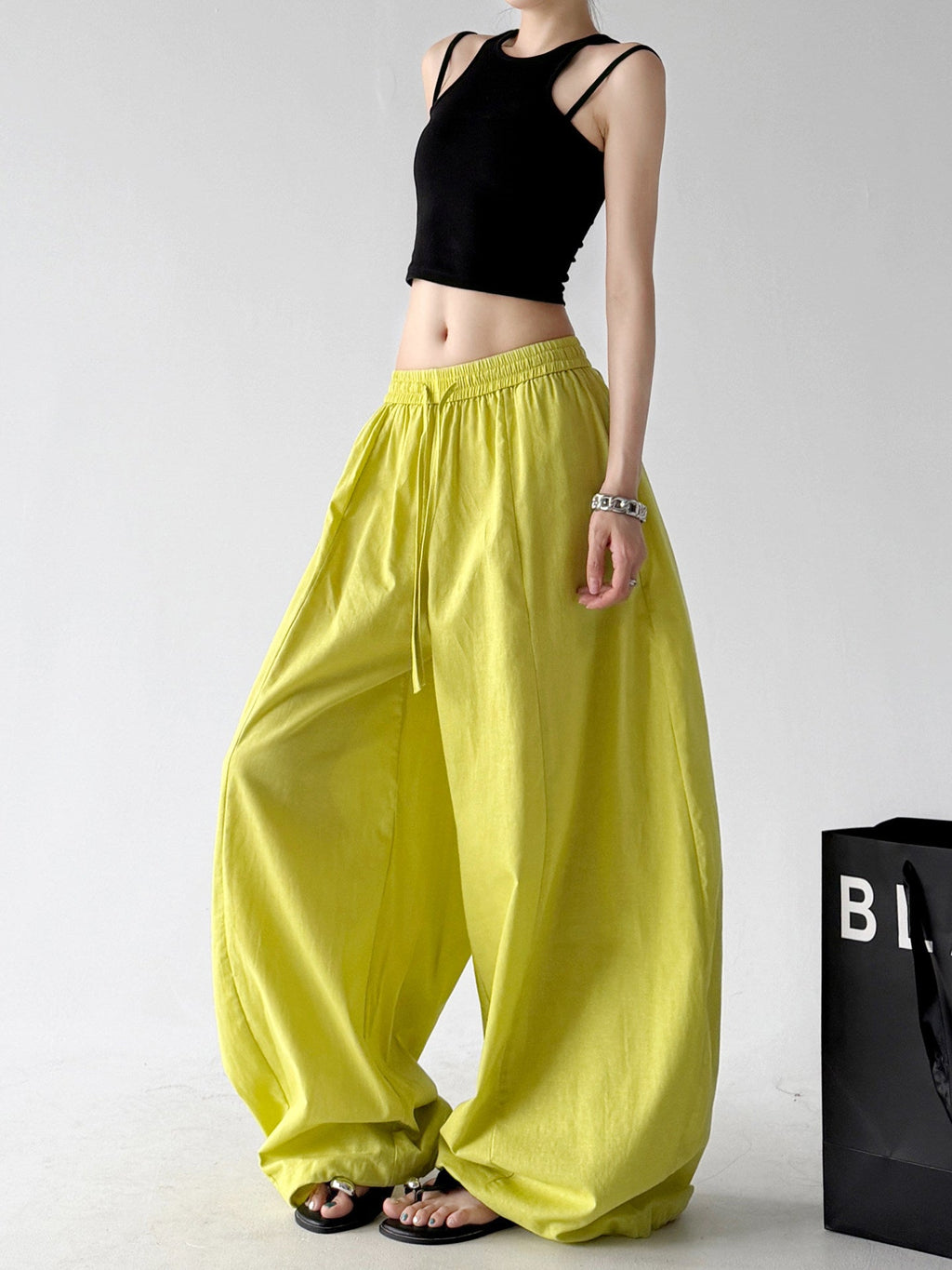 Gathered-Waist Rounded Wide-Leg Pants - CT66133 - COPPING THREADS - CT ORIGINALS